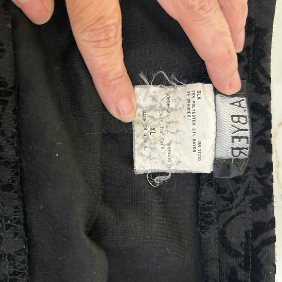 A. Byer VTG Mini Skirt Velvet Burnout Black SZXL Whimsigoth Dark Romantic Party - Picture 9 of 9